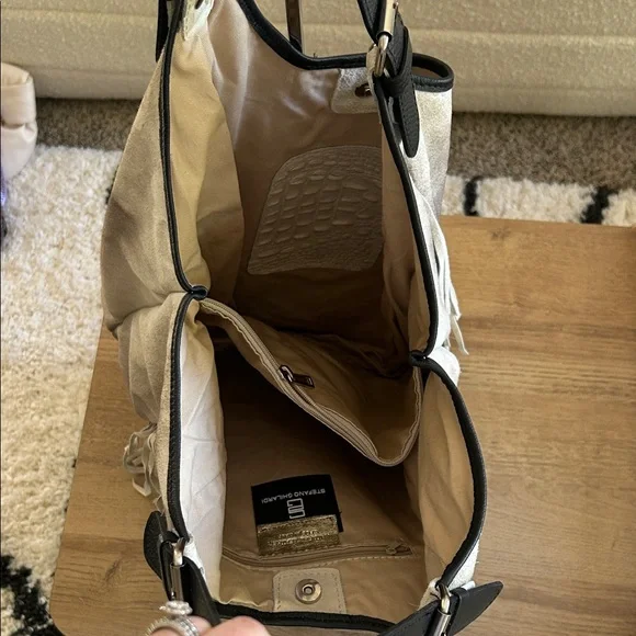 Free People x Anthropology Beaded Eye of the Tiger Suede Tote Bag - Picture 5 of 6